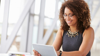 woman using a laptop