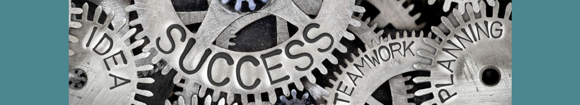 a collection of cogwheels with 'teamwork','success','idea', and 'planning' etched on them