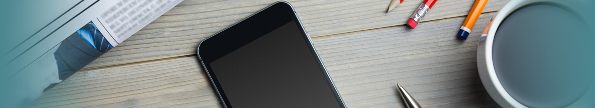 smart phone on an office desk