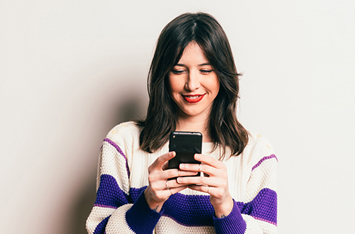 woman with phone