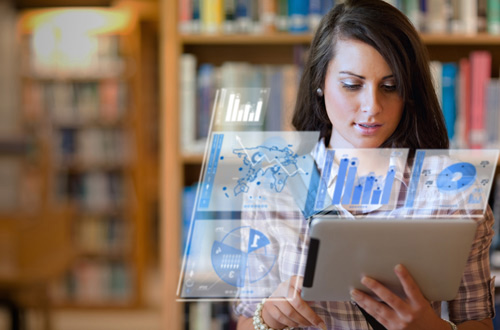woman using a tablet
